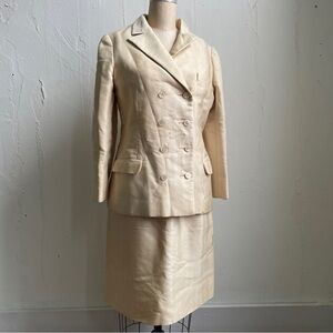 Vintage 1950s 1960s Teal Traina Designer Two Piece Set Thrashed Destroyed